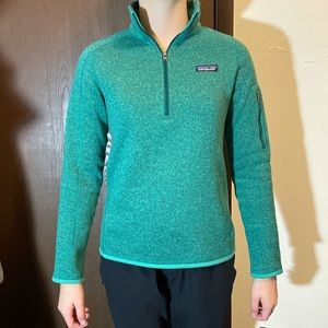 Patagonia better sweater quarter zip mint green